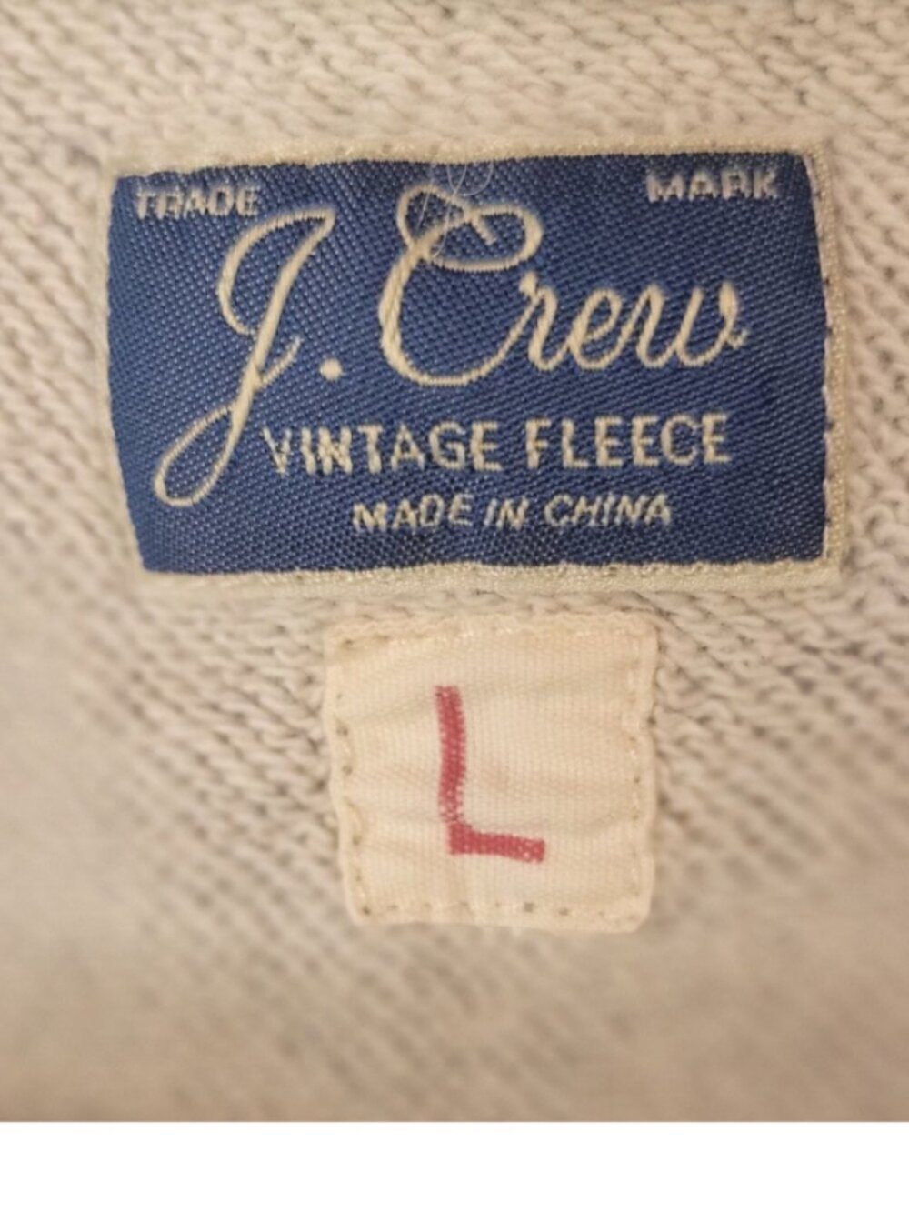 J. Crew Vintage Fleece Heather Gray Sweatshirt Embroidered Lighthouses Size L - Picture 2 of 7